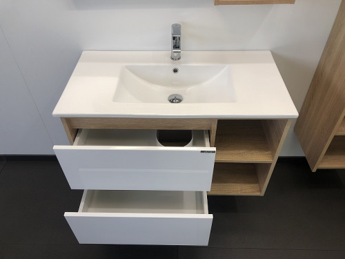 Тумба с раковиной Comforty Гамбург 90 00004142225 подвесная Дуб сонома