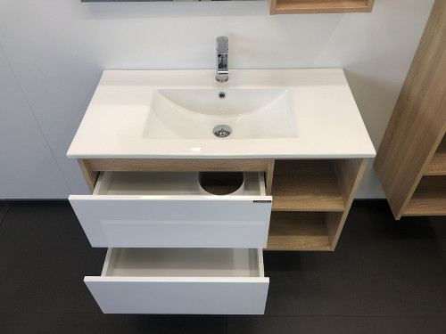 Тумба с раковиной Comforty Гамбург 90 00004142225 подвесная Дуб сонома