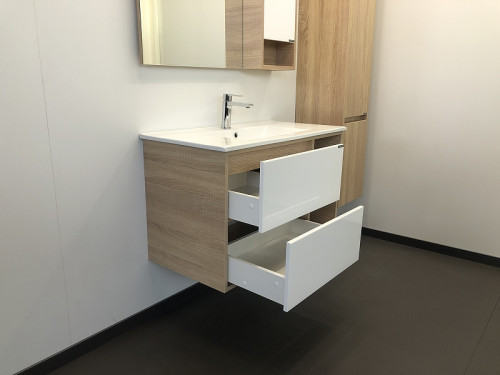 Тумба с раковиной Comforty Гамбург 90 00004142225 подвесная Дуб сонома