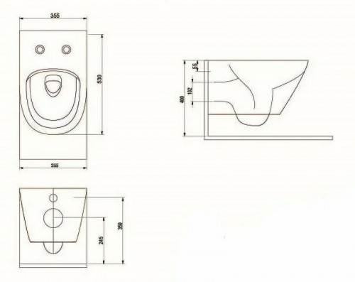 Унитаз beWash Bogen 88303214 подвесной Белый матовый с сиденьем Микролифт фарфор подвесной