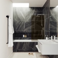 Шторка на ванну Maybah Glass MGV-70-5у 800x1400 в узком профиле Хром матовый стекло бронзовое