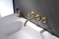 Смеситель для раковины Abber Wasser Kreis AF81121G Золото матовое латунь встраиваемый
