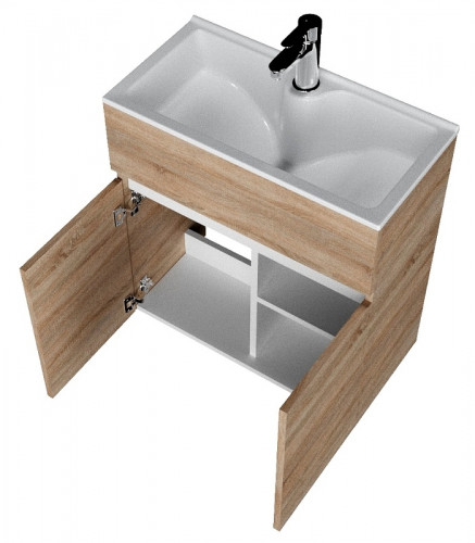 Тумба с раковиной 1MarKa Mira 60Н У83303 Дуб сонома МДФ / ЛДСП