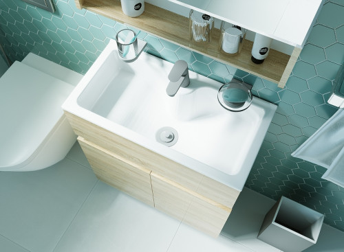 Тумба с раковиной 1MarKa Mira 60Н У83303 Дуб сонома МДФ / ЛДСП