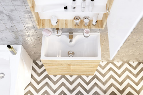 Тумба с раковиной 1MarKa Mira 60Н У83303 Дуб сонома МДФ / ЛДСП