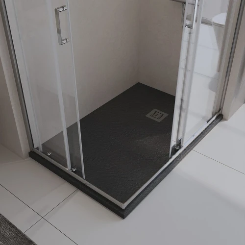 Душевой поддон из искусственного камня BelBagno Uno 120x90 TRAY-MR-UNO-AH-120/90-35-NERO-CR Черный матовый