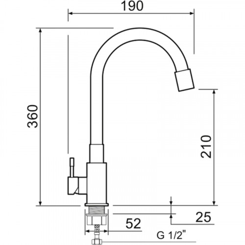 Смеситель для кухни Ростовская Мануфактура Сантехники SUS124GY-016F Серый Хром