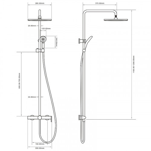 Душевая система Royce Voodoo RCS-113101CR Хром латунь на стену