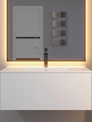 Тумба с раковиной Uperwood Parma Premium 85 39330205466 подвесная цвет Белый матовый