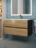Тумба под раковину Uperwood Barsa 90 2937205253 подвесная цвет Черный матовый Дуб сонома