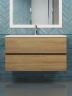 Тумба под раковину Uperwood Barsa 90 2937205253 подвесная цвет Черный матовый Дуб сонома