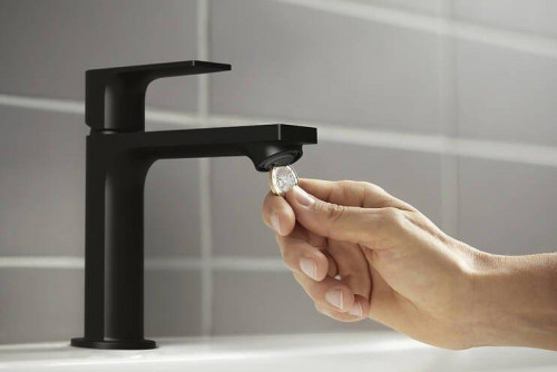 Смеситель для раковины Hansgrohe Rebris E 72589670 цвет Черный матовый