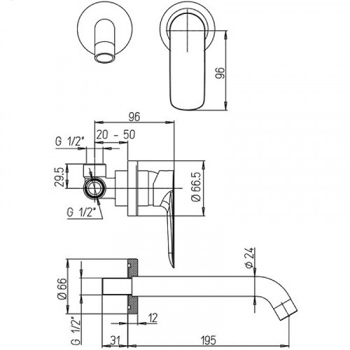 Смеситель для раковины Paini Nove 09CR208 Хром