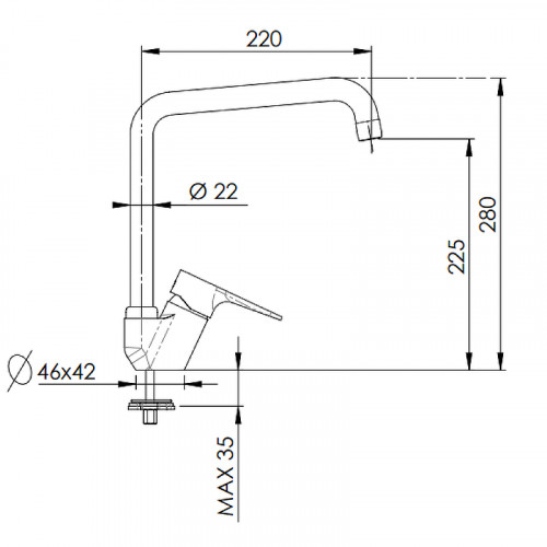 Смеситель для кухни Remer Winner W42U Хром латунь