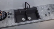 Кухонная мойка Ulgran Quartz Ruma 780-07 Уголь искусственный камень (литьевой мрамор) встраиваемый