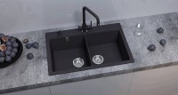 Кухонная мойка Ulgran Quartz Ruma 780-07 Уголь искусственный камень (литьевой мрамор) встраиваемый
