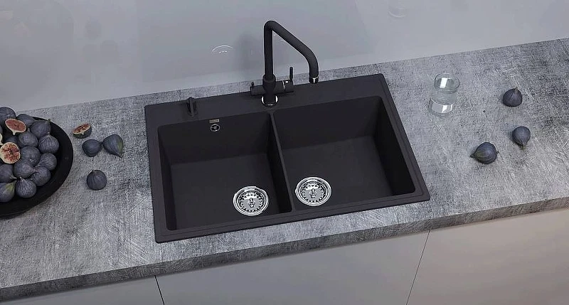 Кухонная мойка Ulgran Quartz Ruma 780-07 Уголь искусственный камень (литьевой мрамор) встраиваемый