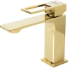Смеситель для раковины BelBagno Luce LUC-LVM-ORO Золото латунь