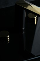 Смеситель для раковины Boheme Venturo 150-BG-DIAMOND Черный матовый Золото латунь