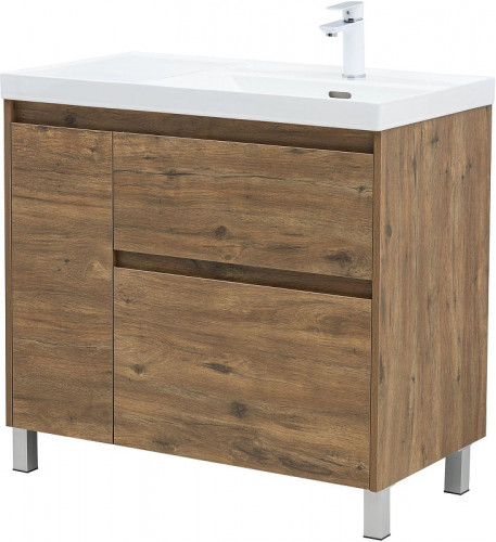 Тумба под раковину Aquanet Nova Lite 2.0 90 R 346345 цвет Дуб рустикальный