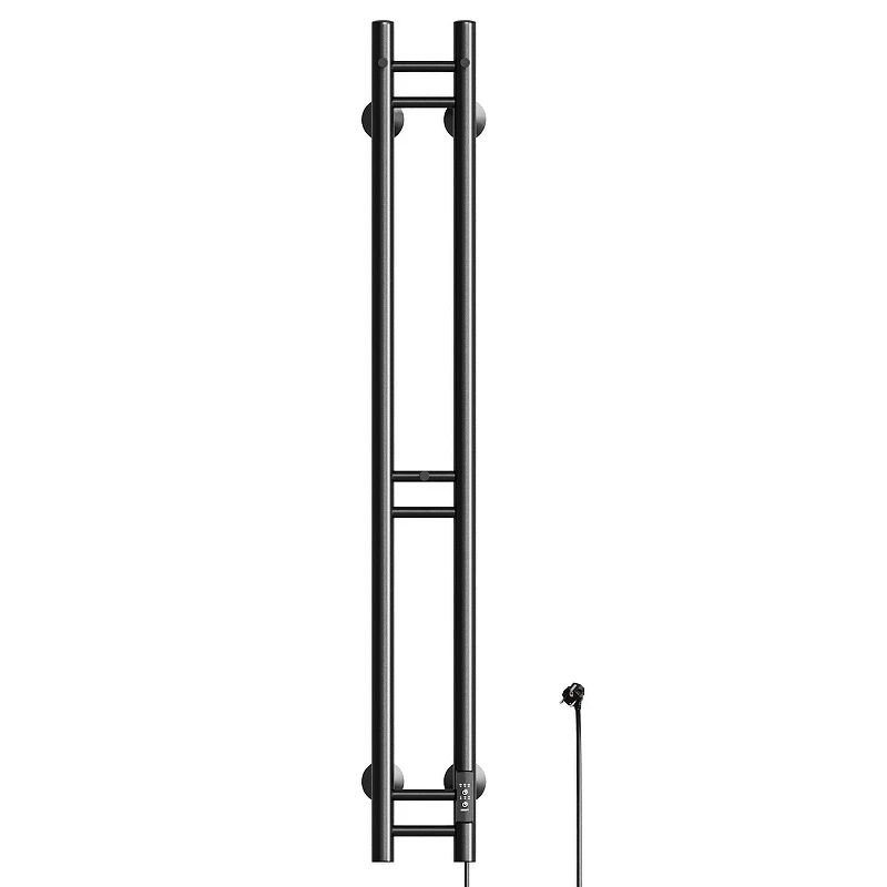 Электрический полотенцесушитель Mixline Moon 120х10 556251 с крючками цвет Черный матовый