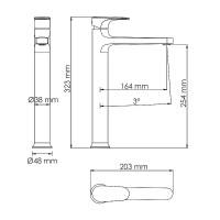 Смеситель для раковины WasserKRAFT Weida 3103H Хром латунь