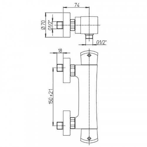 Смеситель для душа Paini Lady 89YO511TH с термостатом Черный матовый