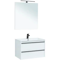 Комплект мебели для ванной Aquanet Lino 80 271955 подвесной Белый матовый МДФ / ЛДСП