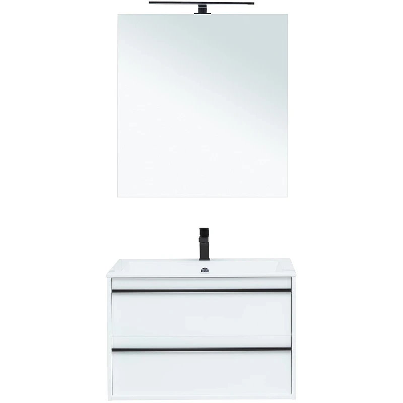 Комплект мебели для ванной Aquanet Lino 80 271955 подвесной Белый матовый МДФ / ЛДСП