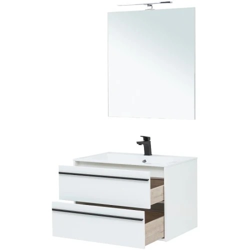 Комплект мебели для ванной Aquanet Lino 80 271955 подвесной Белый матовый МДФ / ЛДСП