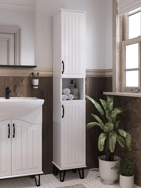 Шкаф пенал DIWO Сочи 30 00-00001267 цвет Белый