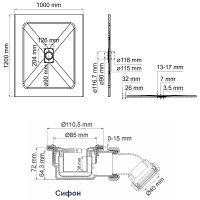 Душевой поддон из стеклопластика WasserKRAFT Main 120x100 41T10 Белый матовый