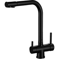Смеситель для кухни ZorG Sanitary ZR 348 YF BLACK Черный матовый латунь на столешницу