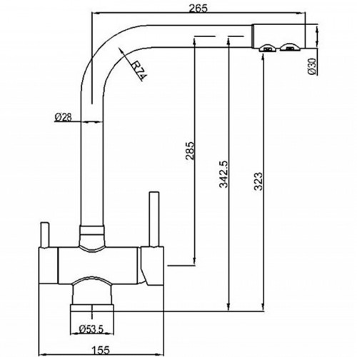 Смеситель для кухни ZorG Sanitary ZR 348 YF BLACK Черный матовый латунь на столешницу