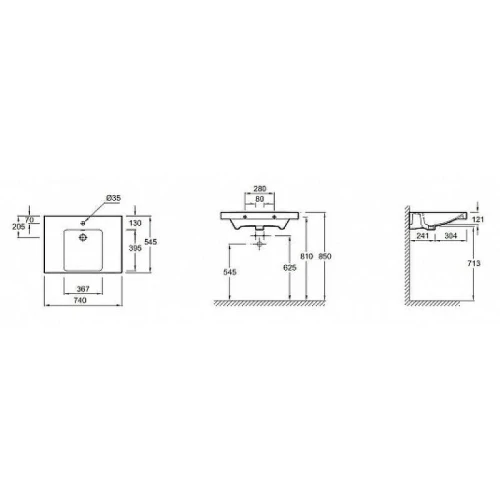 Раковина Jacob Delafon Odeon Up 74 E4494-00 цвет Белый