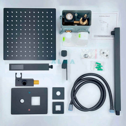 Душевая система ALMAes Leine TVZ-0810 Черная матовая латунь встраиваемый