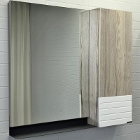 Зеркальный шкаф Comforty Страсбург 90 00-00006573 Дуб дымчатый МДФ / ЛДСП, стекло