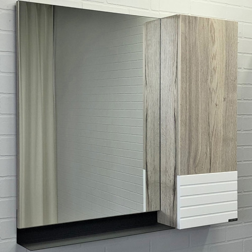 Зеркальный шкаф Comforty Страсбург 90 00-00006573 Дуб дымчатый МДФ / ЛДСП, стекло