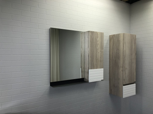 Зеркальный шкаф Comforty Страсбург 90 00-00006573 Дуб дымчатый МДФ / ЛДСП, стекло