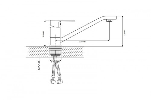 Смеситель для кухни Ekko E49302 цвет Фиолетовый