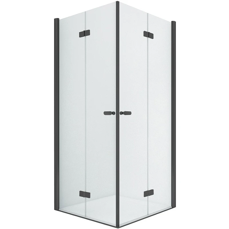 Душевой уголок New Trendy New Soleo Black 100х100 D-0236A/D-0240A профиль Черный стекло прозрачное