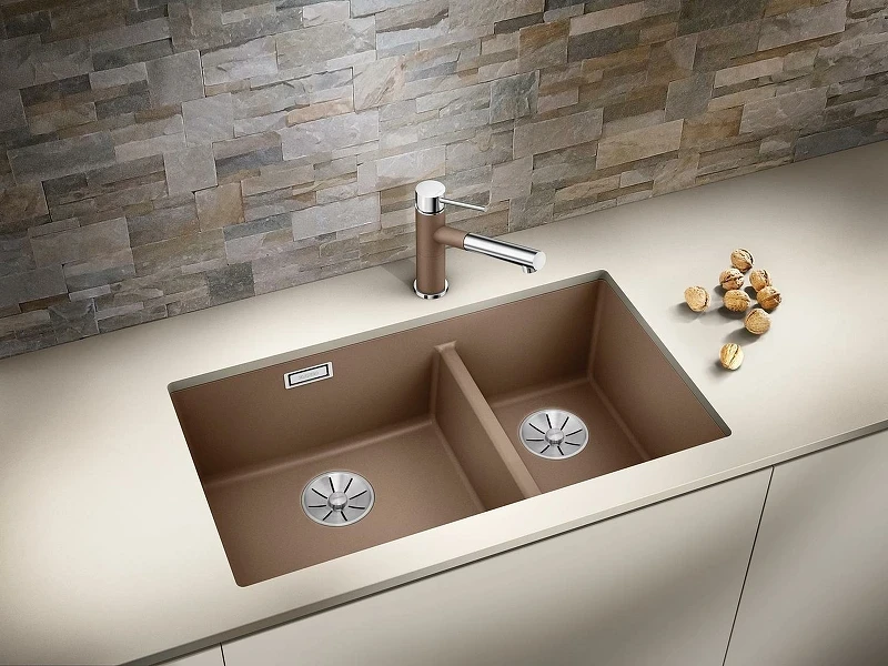 Кухонная мойка Blanco Subline 430/270-U 523160 Кофе искусственный камень (литьевой мрамор) встраиваемый