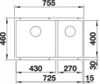 Кухонная мойка Blanco Subline 430/270-U 523160 Кофе искусственный камень (литьевой мрамор) встраиваемый