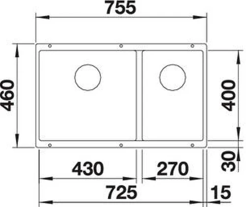 Кухонная мойка Blanco Subline 430/270-U 523160 Кофе искусственный камень (литьевой мрамор) встраиваемый