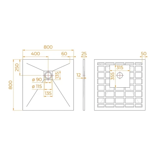 Душевой поддон из искусственного камня RGW Stone Tray (Стоун Трей) ST-W 80х80 14152088-01-11ST цвет Белый