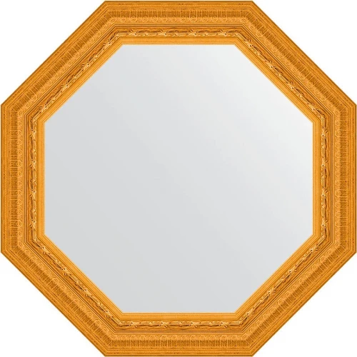 Зеркало Evoform Octagon 65х65 BY 3764 в багетной раме - Сусальное золото 80 мм стекло