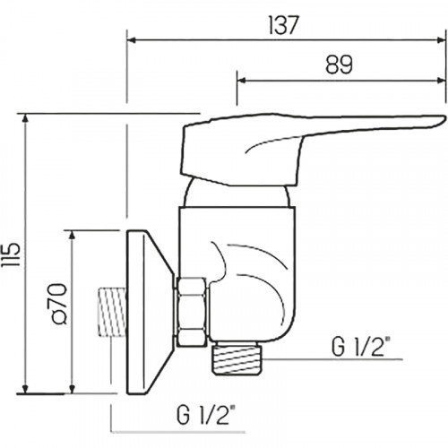 Смеситель для душа Ростовская Мануфактура Сантехники SL55-003 Хром
