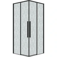 Душевой уголок Grossman Galaxy 90х90 300.K33.01.9090.21.02 профиль Черный матовый стекло шиншилла