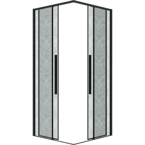 Душевой уголок Grossman Galaxy 90х90 300.K33.01.9090.21.02 профиль Черный матовый стекло шиншилла