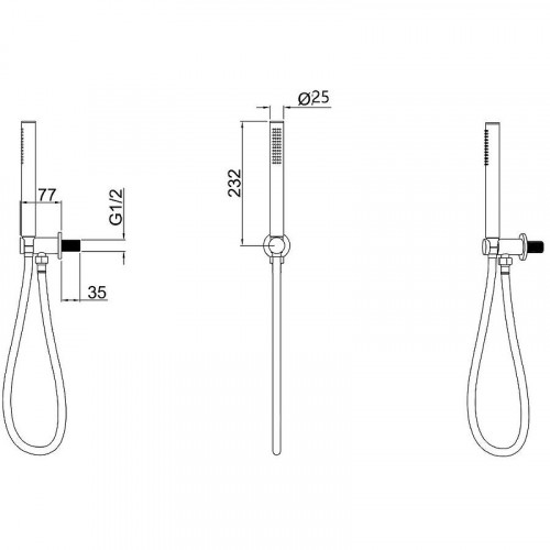 Душевой гарнитур Allen Brau Priority 5.31019-BN Никель брашированный латунь на стену